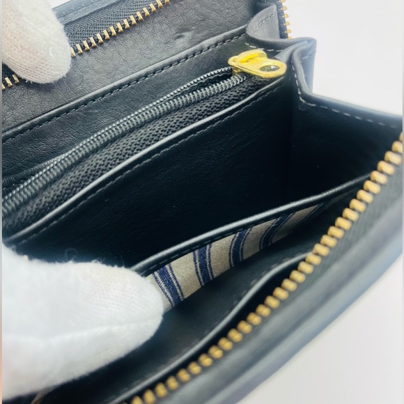 Vintage Coach Zip Around Compact Clutch 6901 Black Leather Wallet Organizer - Picture 10 of 16